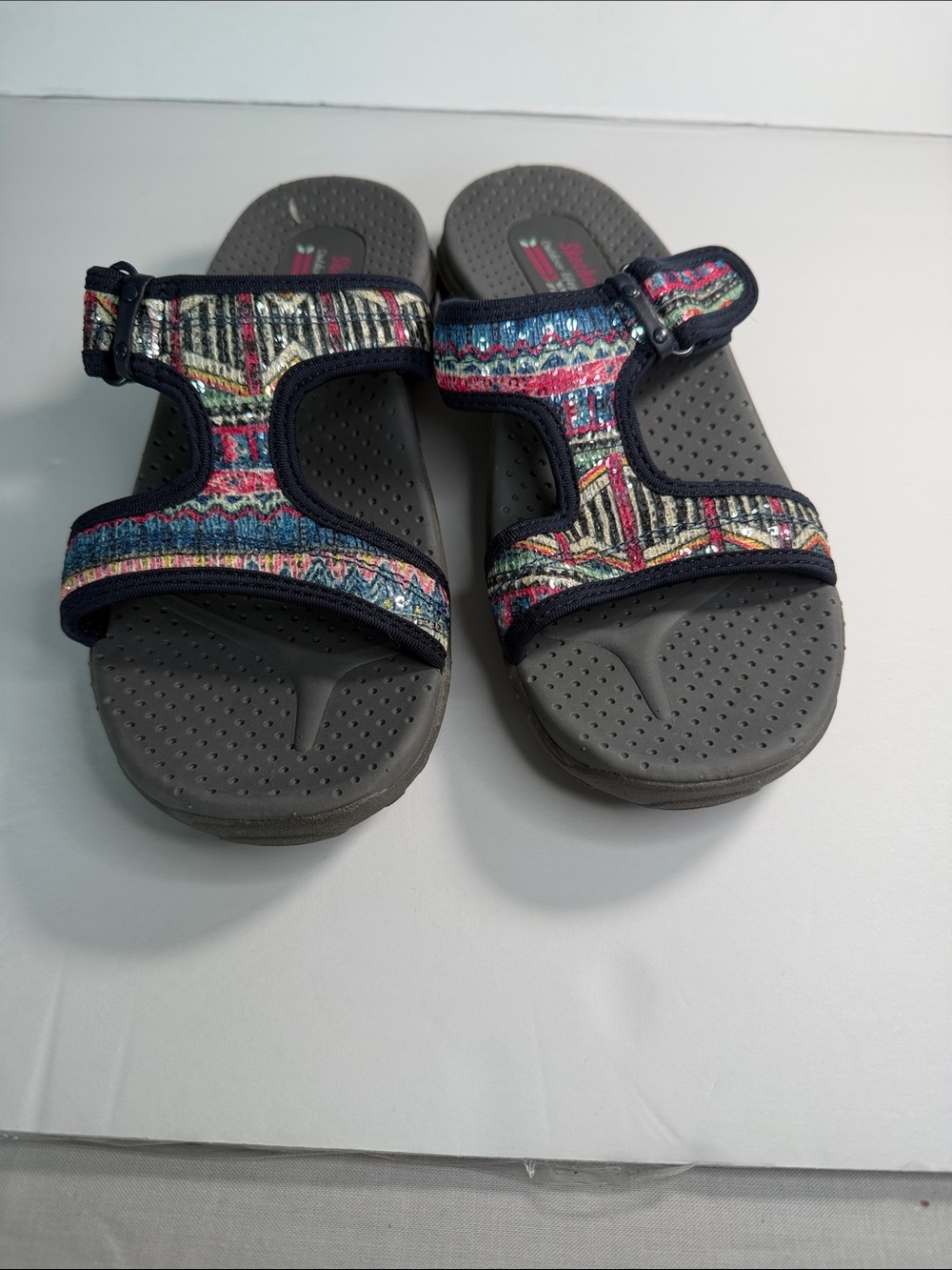 Skechers Kids Gray Sandals with Multicolor Straps